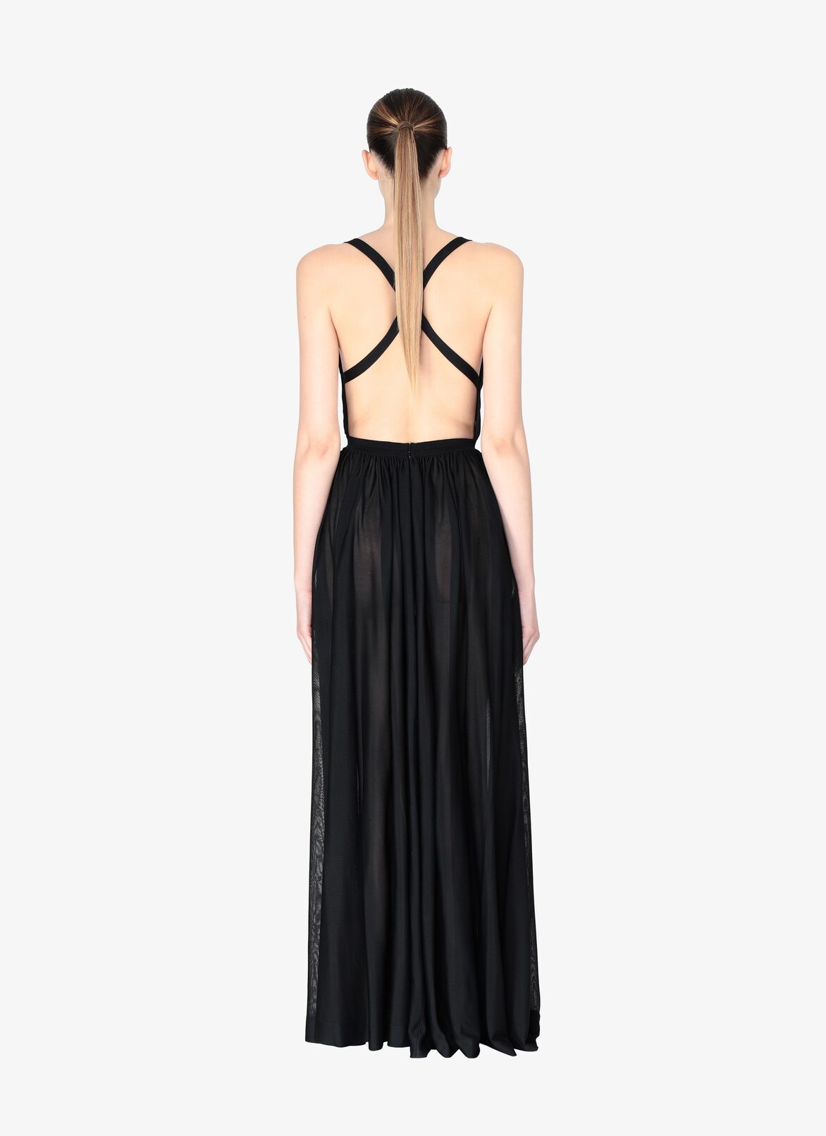 Long Open Back Dress ALAÏA BLACK LONG OPEN BACK DRESS